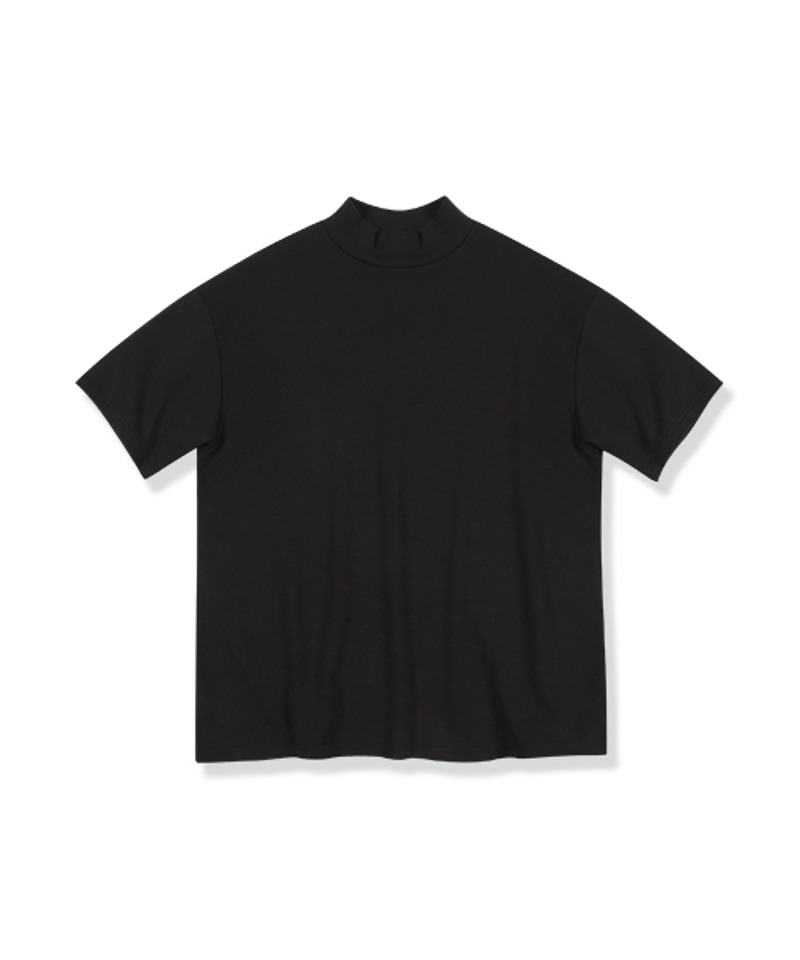 하프넥 반팔 티셔츠 (BLACK)