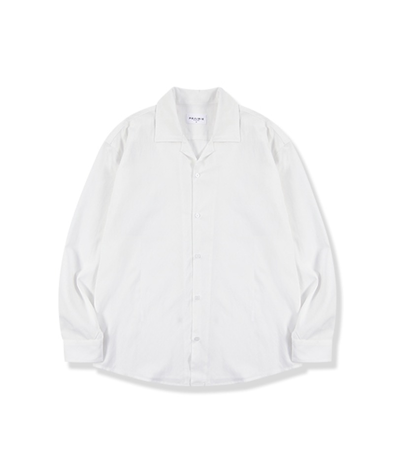 실키 오버핏 오픈카라 셔츠 (WHITE)