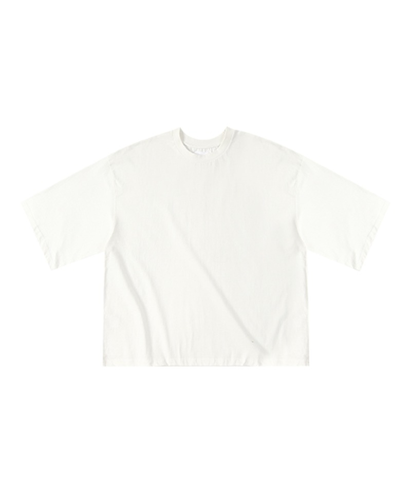 와이드핏 하프 티셔츠 (WHITE)
